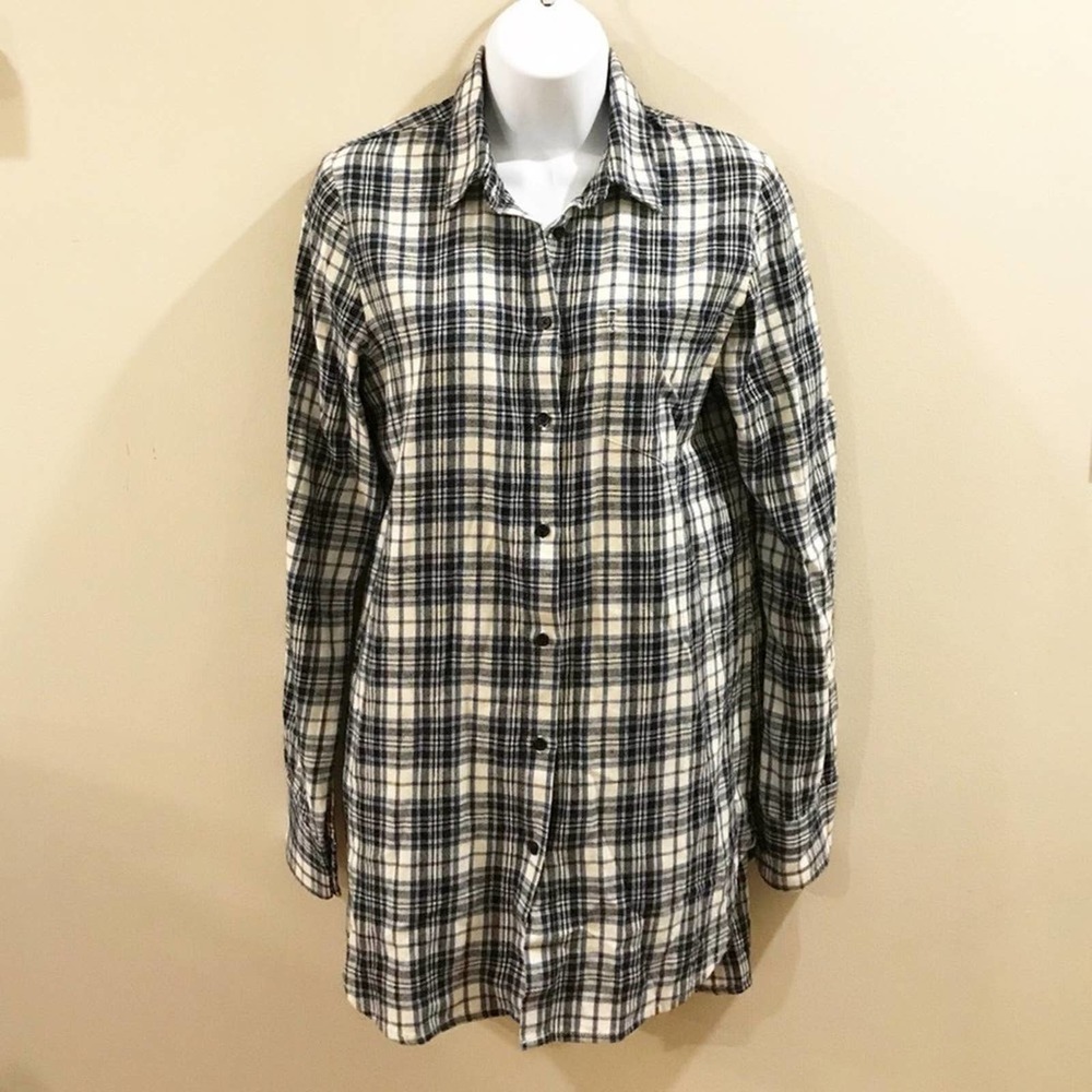Madewell Flannel Oversized Ex Boyfriend Top Size S - Picture 12 of 12